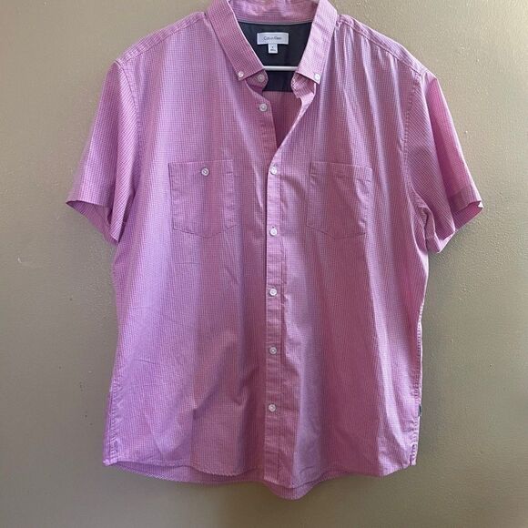 Calvin Klein Men’s Gingham Button Down Shirt Extra Large - Picture 1 of 5